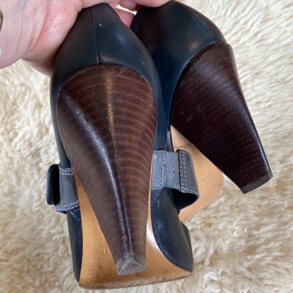 Fossil leather stacked heel shoes size 10 - Picture 5 of 10